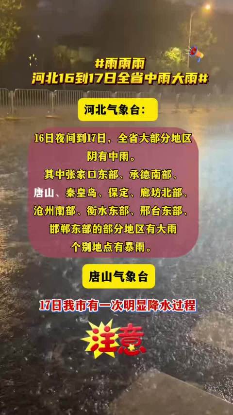 #雨雨雨河北16到17日全省中雨大雨##河北秋雨即将上线气温下降# ​注意防范