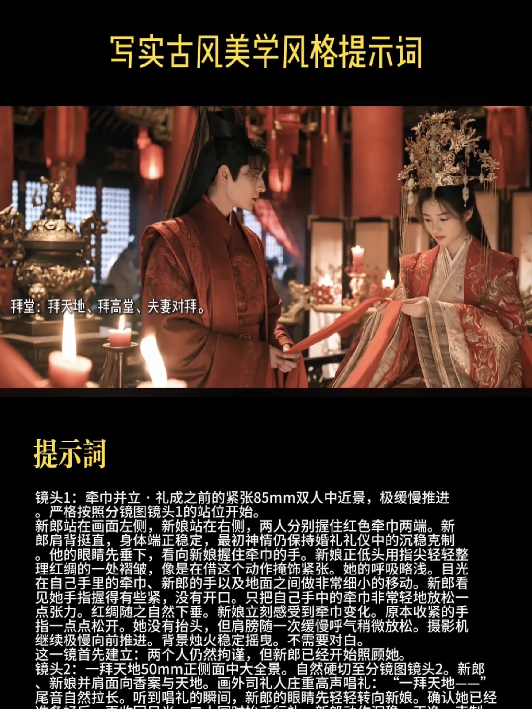 AI抄作业｜汉族婚礼“六礼”高级感提示词