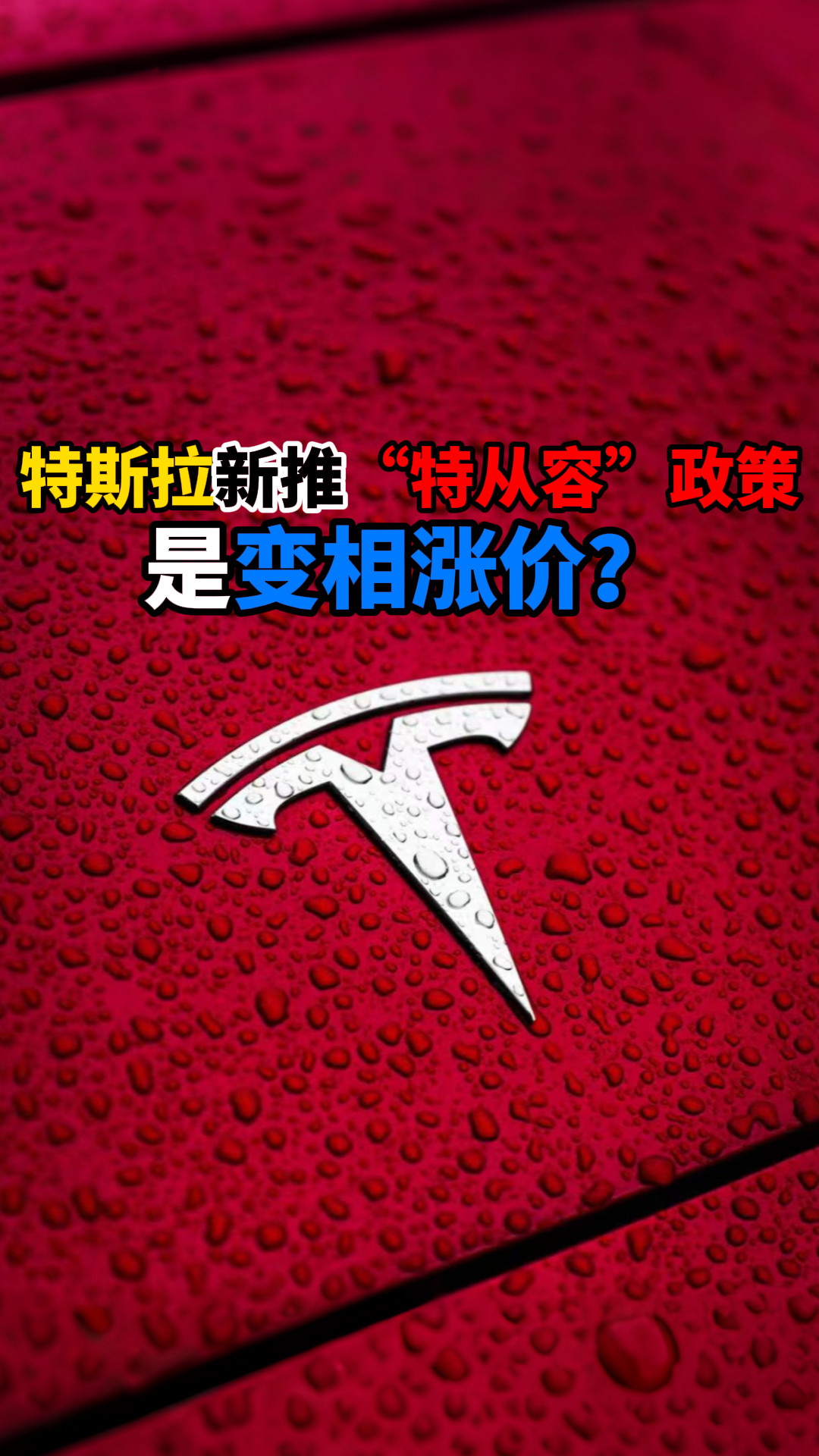 特斯拉新推“特从容”政策是变相涨价？
