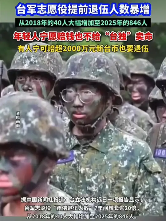 台军志愿役提前退伍人数暴增 从2018年的40人大幅增加 台军志愿役提前退伍人数暴增 从2018年的