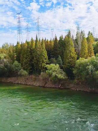 河清大渡口：重阳节的美丽风景  ，共享河湖   大河滔滔白云飞，浪底河清风景美。