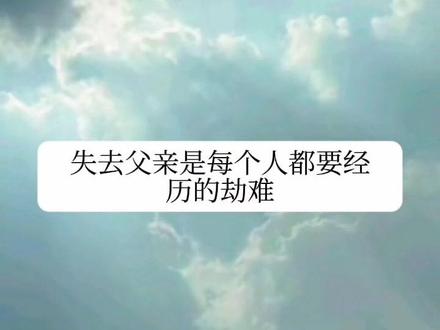 失去父亲是每个人都要经历的劫难，这世间最让人心痛的是您退出了我的生活，却从来没有退出我的思念，什么都