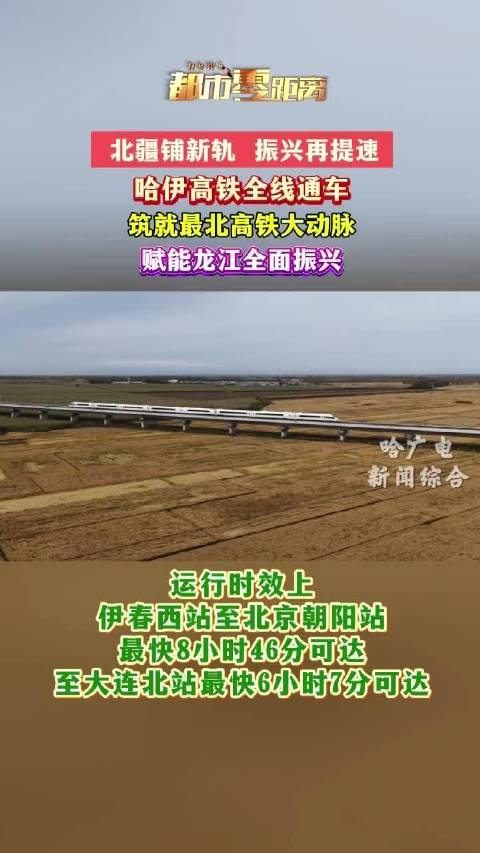 北疆铺新轨  振兴再提速 哈伊高铁全线通车 筑就最北高铁大动脉 赋能龙江全面振兴#哈尔滨#哈尔滨民生