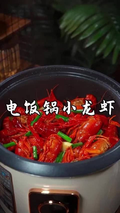 大家注意看，以后想吃小龙虾，你就像我这样，直接倒进电饭锅里，出锅个个入味，既鲜美又没有腥味