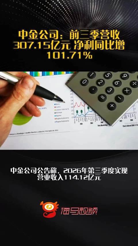 中金公司：前三季营收307.15亿元 净利同比增101.71%  ​​​