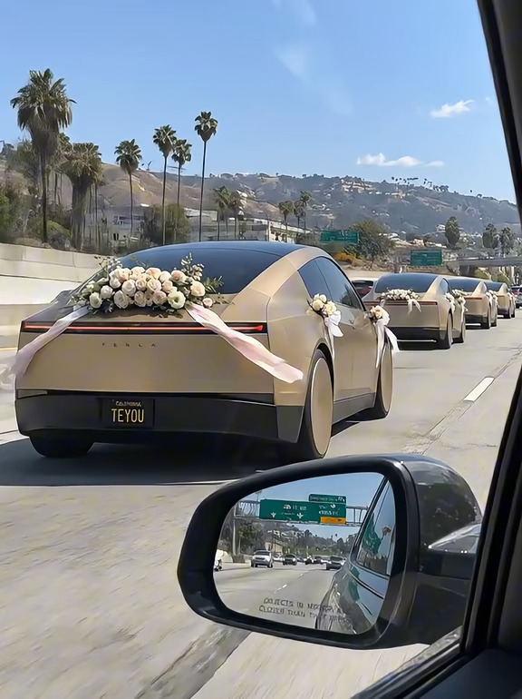 特斯拉Cybercab无人驾驶婚车