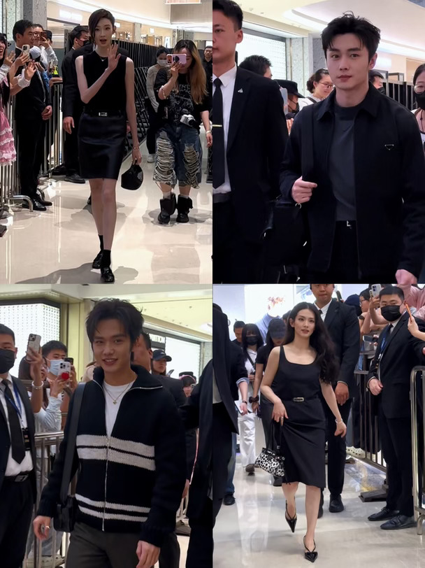 在万象城见到了@陈昊宇Amy @王彦桐 @张艺凡 @翟子路 #路透 #prada #陈昊宇 #王彦桐