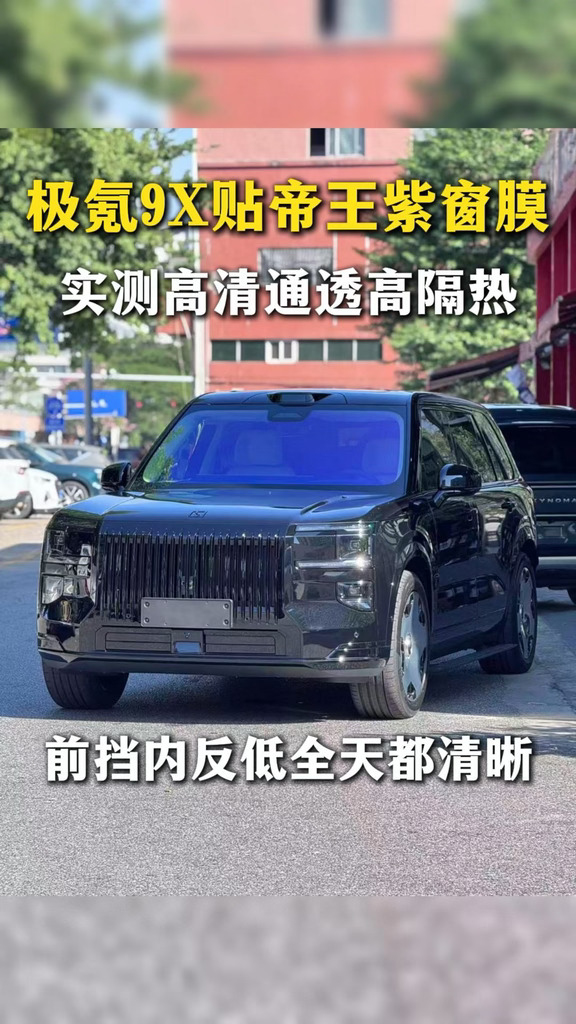 黑色车漆极氪9X贴尊膜帝王紫K70，帅气十足