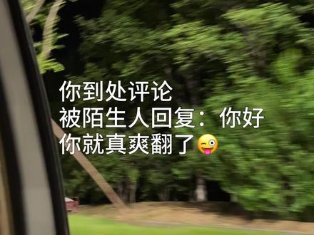 你到处评论 被陌生人回复：你好 你就真爽翻了
