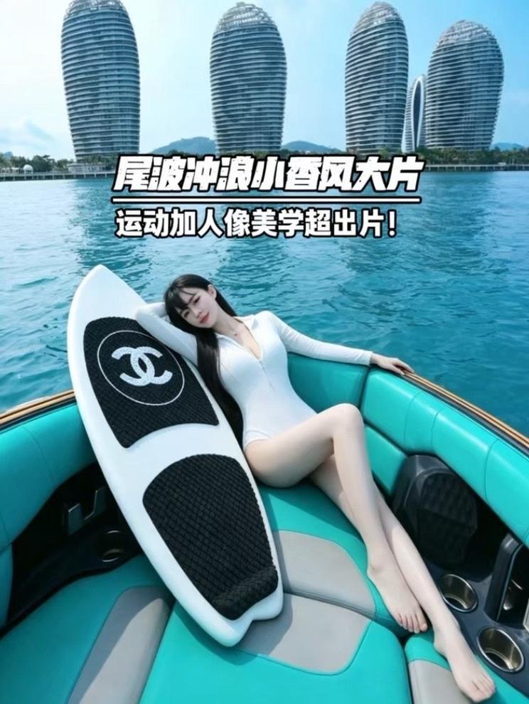 尾波冲浪新玩法！ 冲浪加拍照组合，趣味体验和情绪价值双倍快乐！
