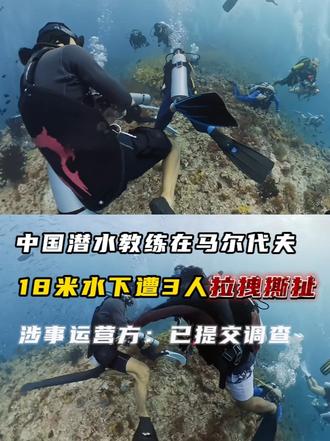 中国潜水教练在马尔代夫18米水下遭3人拉拽撕扯，涉事运营方：已提交调查