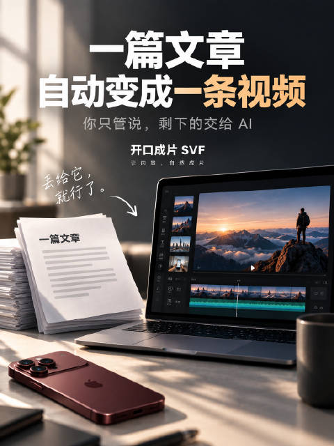 以前用AI做视频，很多时候只是帮你写脚本、生成几个画面，最后找素材、配音、字幕、剪辑还是得自己来。这