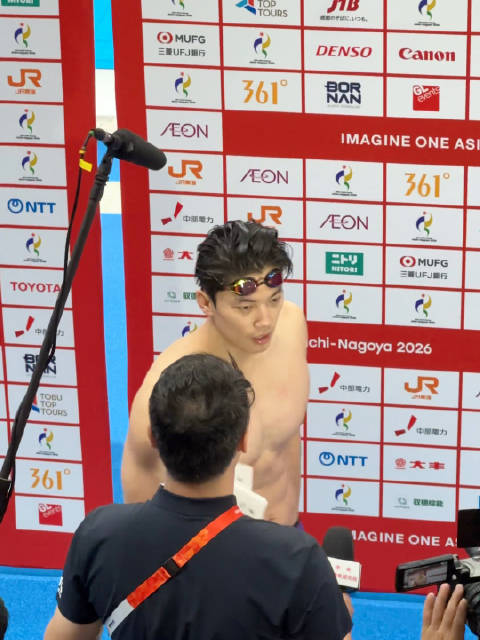 #汪顺回应小组第一晋级决赛##汪顺回应200混预赛小组头名#名古屋亚运会游泳项目首日