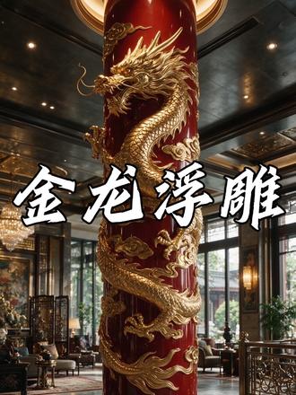 一柱藏山河，一龙镇八方。浮雕起伏之间，传承千年龙图腾。