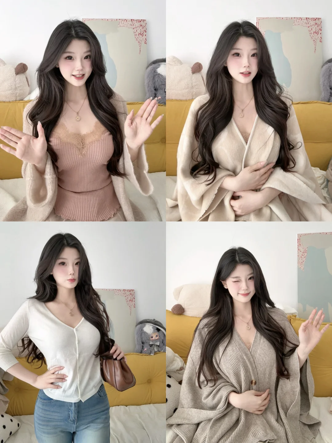 初秋淡人美女感穿搭第二弹！无广