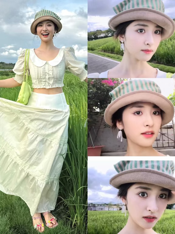 沈月的私服穿搭｜自带温柔氛围感的田园造型