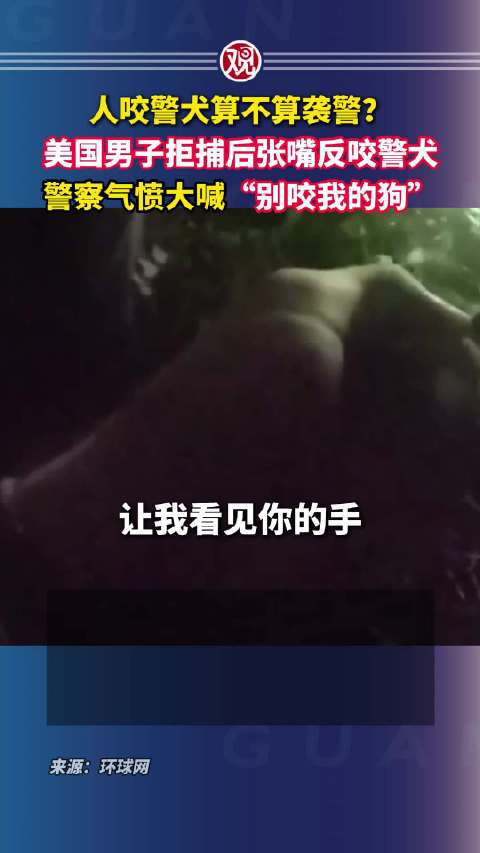 【#美国男子拒捕后张嘴反咬警犬#】#美国男子拒捕被警犬追上反咬狗一口# 人咬警犬算不算袭警