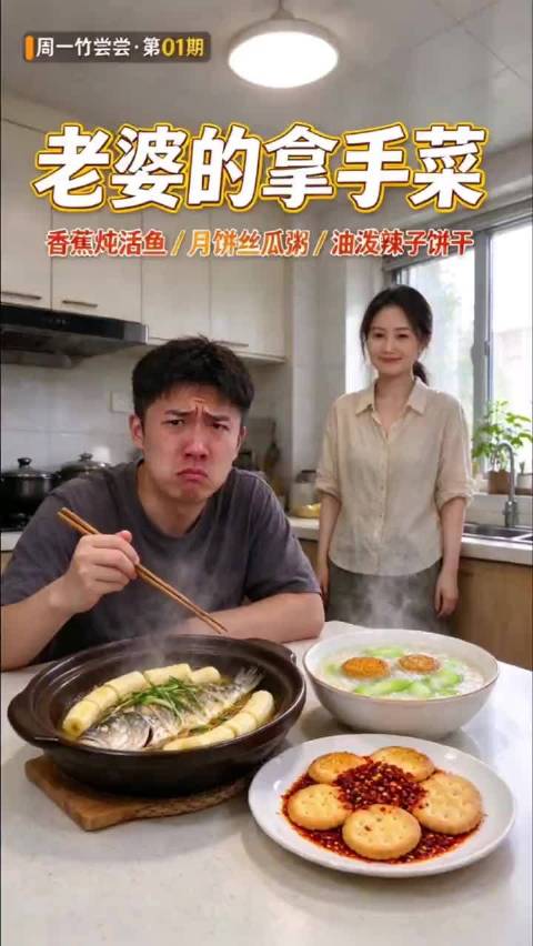 #女子用香蕉炖活鱼老公不敢下嘴#谁来救救我
