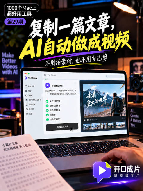 复制一篇文章，剩下的视频让AI自己做我把一篇文章丢给AI，半小时后变成了一条视频复制一篇自己写的文章