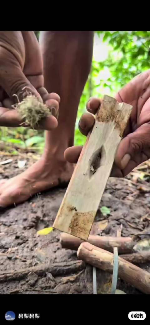 摩擦干木取火的教程#一分钟精选视频扶持计划#
