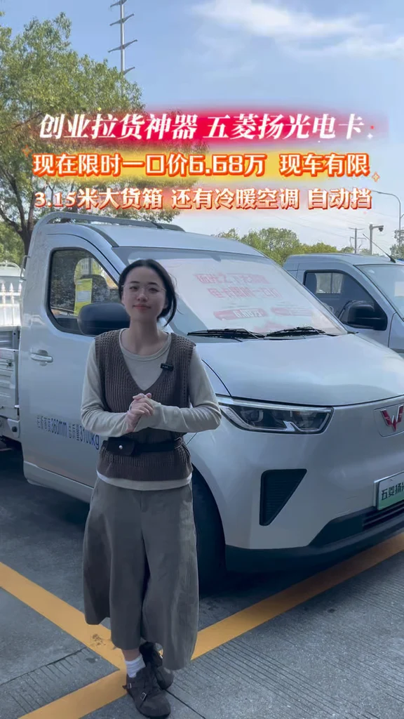 创业拉货神器，五菱扬光电卡，现在限时一口价6.68万，现车有限，快来买车吧#五菱扬光电卡