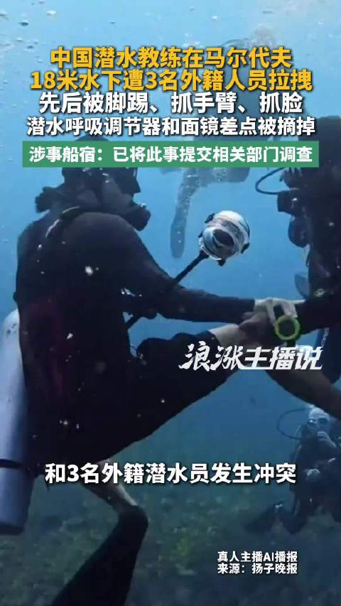 #男子马尔代夫潜水遭围攻现场曝光#【#男子回应马尔代夫潜水遭3人围攻】