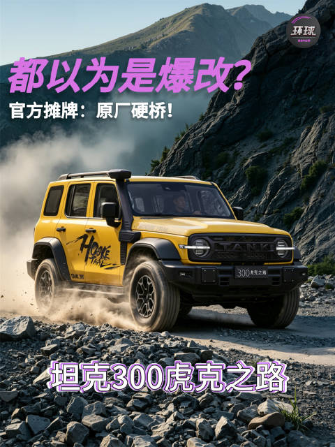 别再当成民间爆改！坦克 300 虎克之路原厂前后硬桥，专为极限攀岩而生。限量300 台，9月15日2