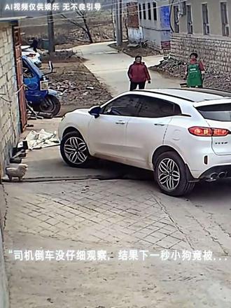 “司机倒车没仔细观察 结果下一秒小狗竟被…”
