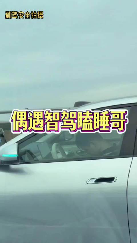 #司机被拍到高速开智驾睡着#你真的可以做到心这么大，把自己的命交给智驾吗