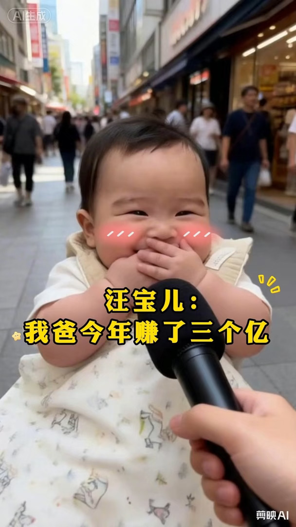 汪宝：我爸今年赚了三个亿. #马筱梅 #萌娃 #马筱梅汪小菲