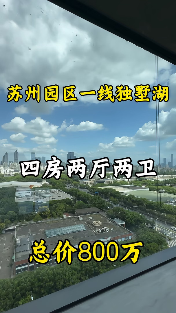 园区一线湖景房，总价800万，新房精装天花板
