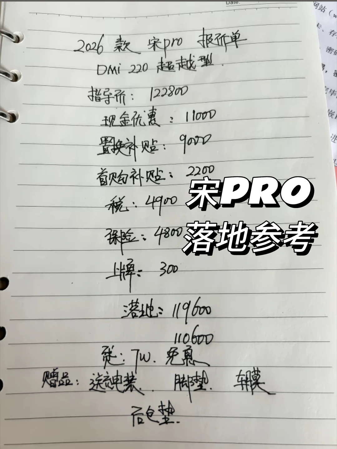 比亚迪宋Pro DM‑i最新报价📝2026款22