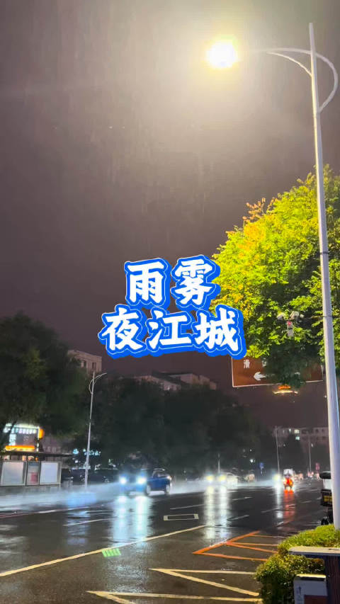 #吉林市##雨夜# 雨雾夜江城   ​​​