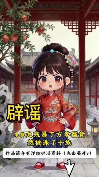辟谣：永乐诛方孝孺十族 方孝孺被“诛十族”是100%后世编造的谣言，朱棣当朝最原始的官方史料《明太宗