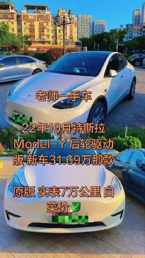 老师一手车 22年10月特斯拉Model-Y 后轮驱动版 新车31.69万那款  原版 实表7万公里
