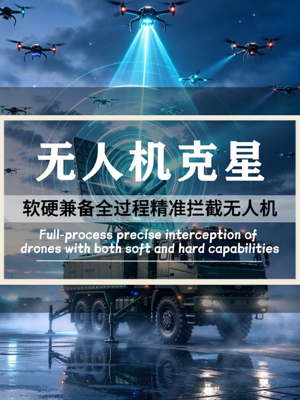 空中防御堡垒！国产AU100无人机防空系统正式对外展出，雷达红外全天候侦测，软硬手段协同打击，高效拦