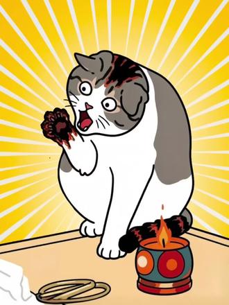 这猫貌似有点智障啊 😂