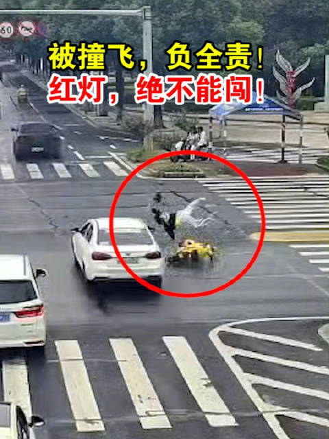 【被撞飞，负全责！红灯，绝不能闯！】2026年10月4日，湖南益阳