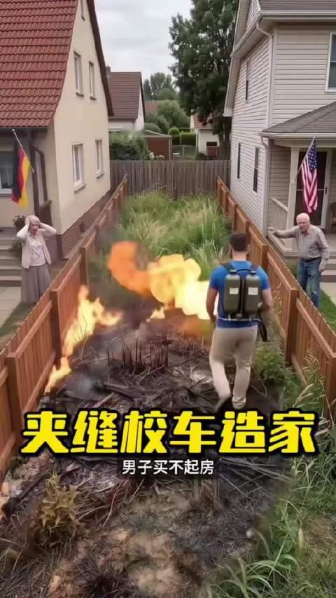 男子买不上房就盯上了邻居家中间的地方  ​​​
