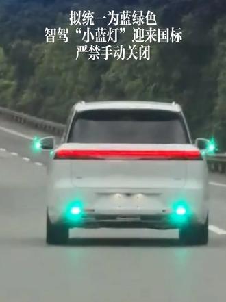 智驾“小蓝灯”迎来国标，拟统一为蓝绿色，严禁手动关闭 #智驾小蓝灯国标统一 #蓝绿色智驾灯 #严禁手