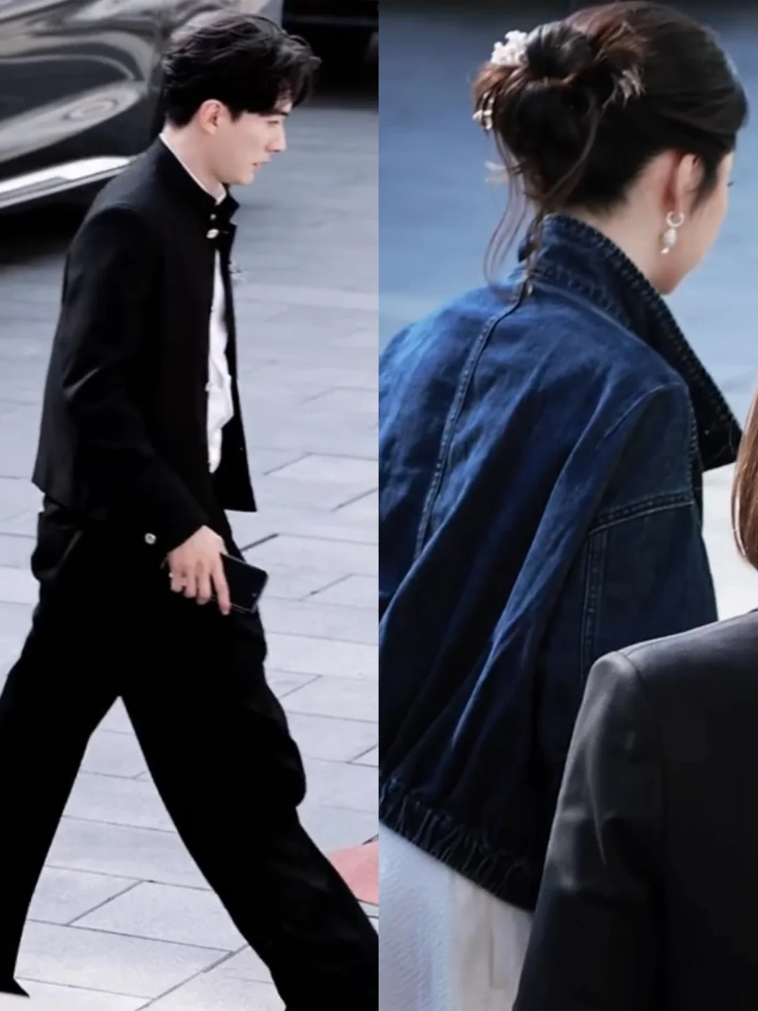 谭松韵刘学义今日造型！礼服西装！
