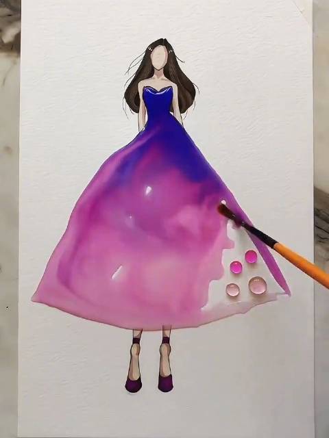 裙子水滴画解压效果👗 ​  ​​​