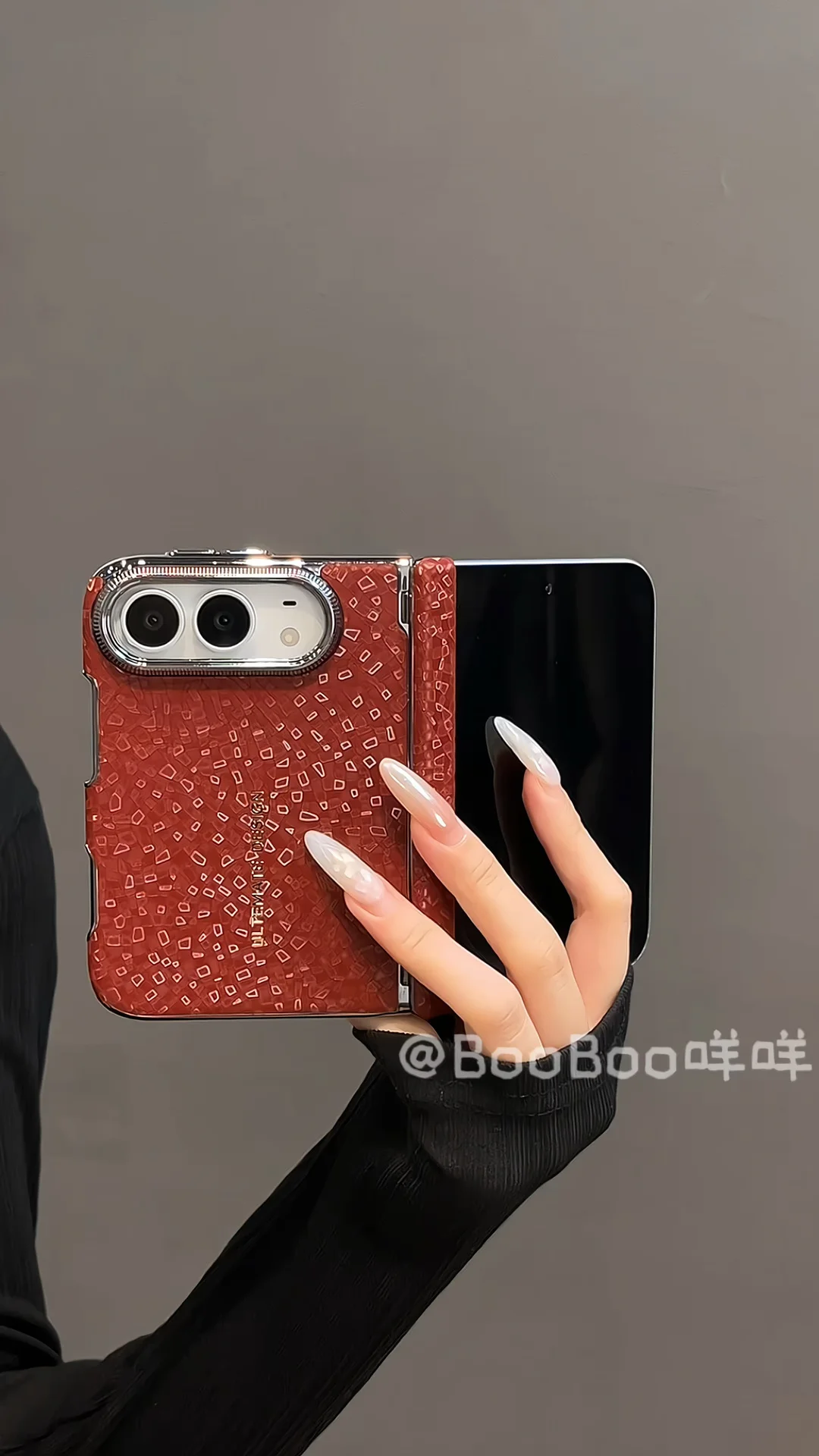iPhone Duo🍷勃艮第红棕碎冰裂纹