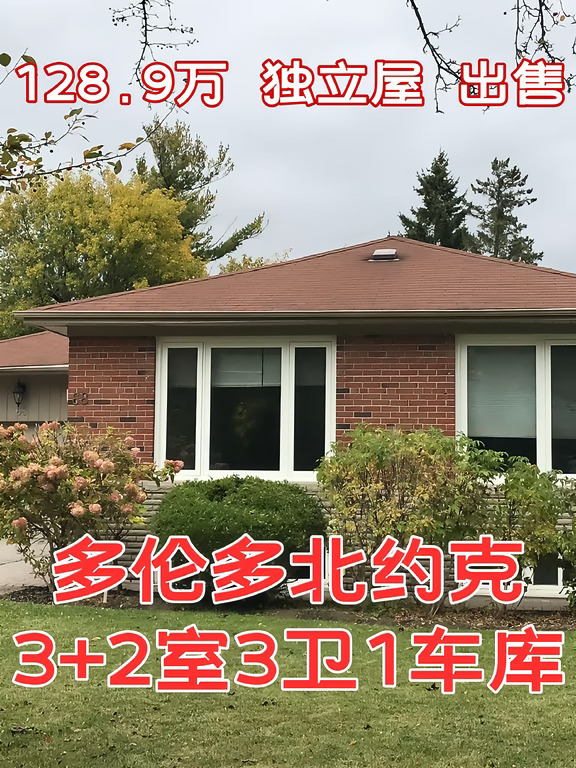 [独立屋出售]北约克NewtonbrookWest3+2室