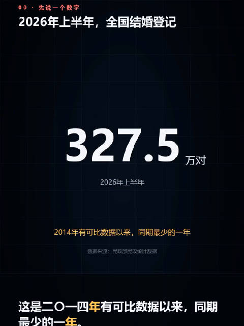 8090结婚情况深度分析，2026年上半年，全国结婚登记327.5万对