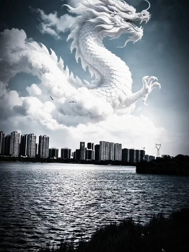 《中国龙》  云中白龙出，震撼！