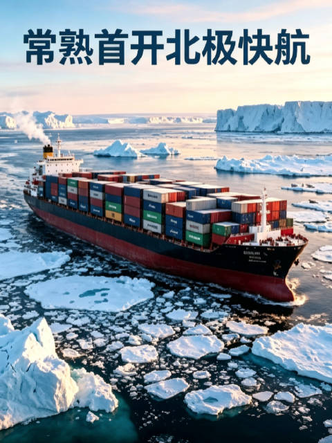 【#常熟港首艘北极航线船舶启航#】9月15日，巴哈马籍“路易斯”轮从苏州常熟港兴华码头启航，经北极东