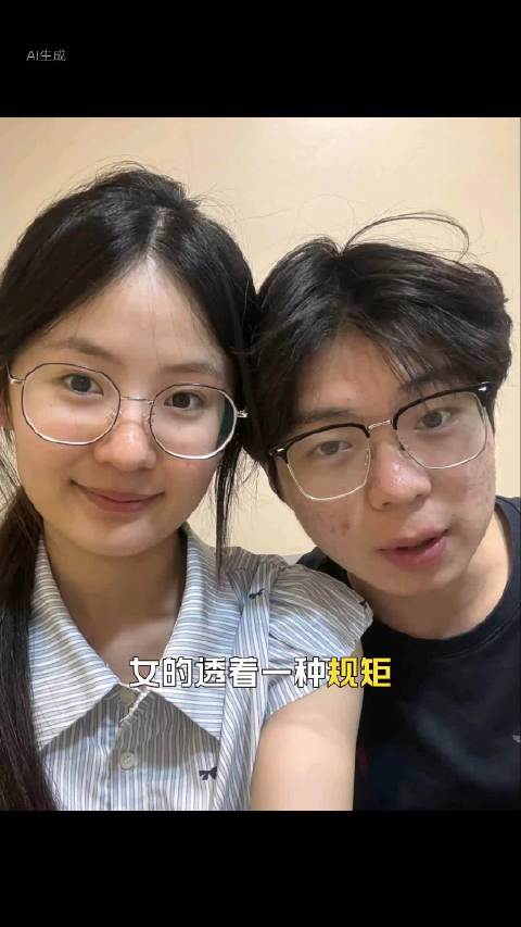 女的透着一种规矩里的机灵，男的看着像个斯文面瓜，其实心思深得很。你别看这男的表面憨厚，他这是典型的“