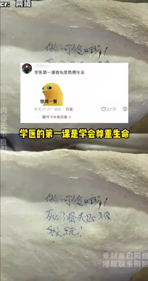 #摆拍大体老师头骨学生被处分#“大体老师”是医学界对自愿捐献遗体、供解剖教学和医学科研的逝者的尊称