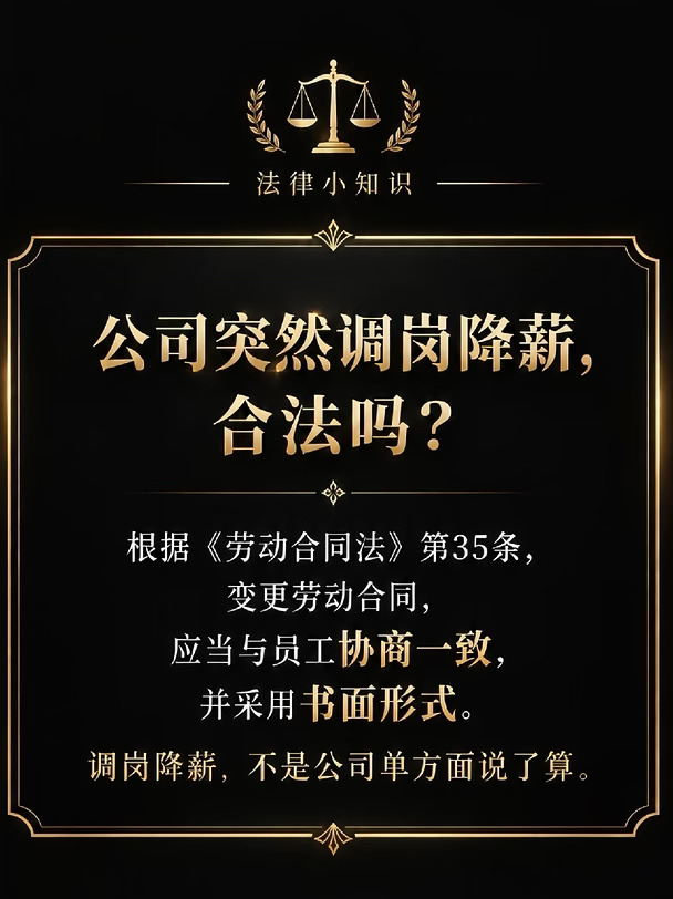 公司突然调岗降薪怎么办😭